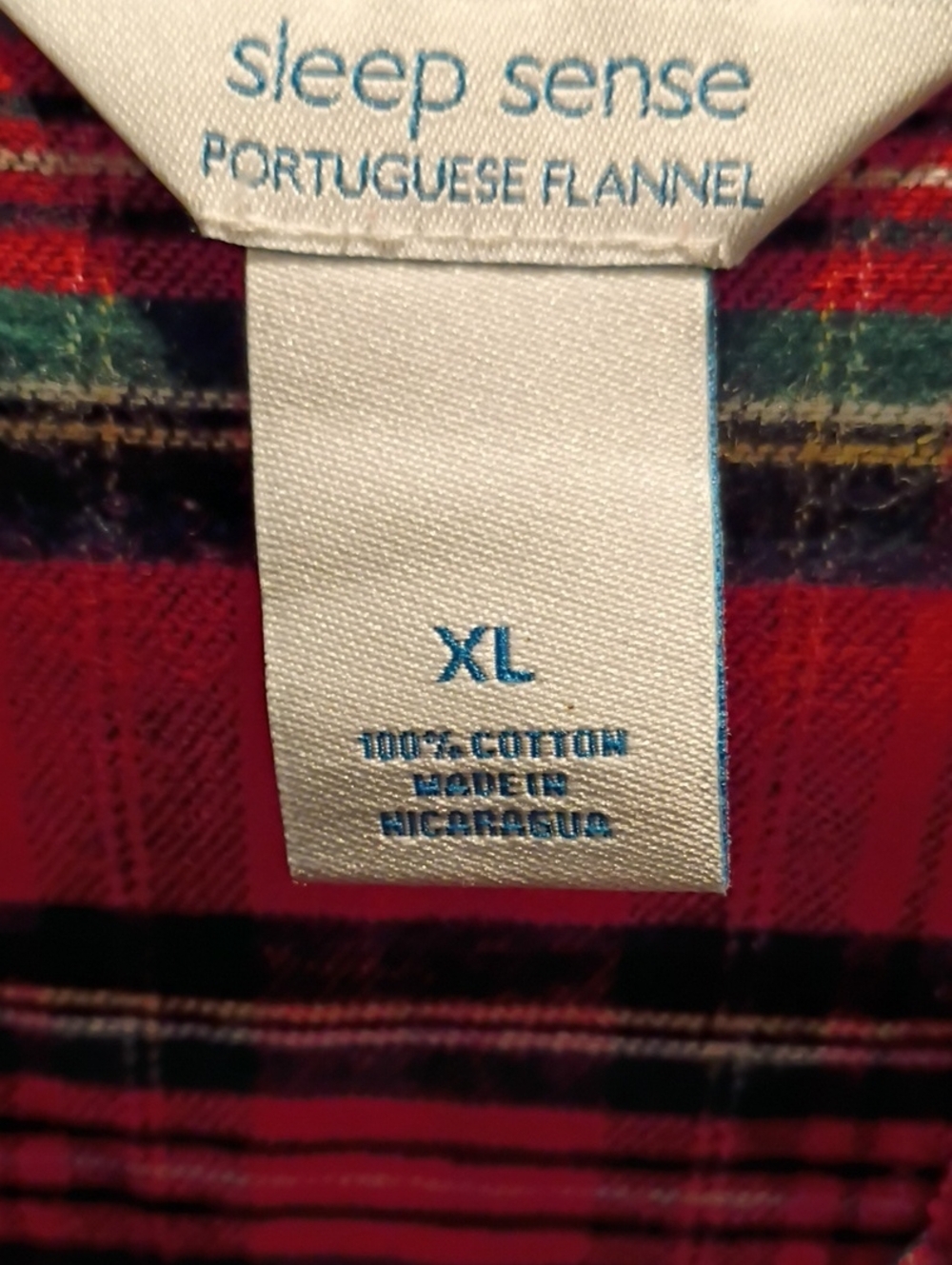 Sleep Sense Red Plaid Portuguese Flannel Nightgown